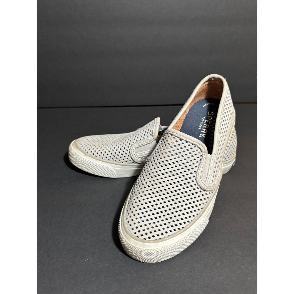 Sperry Top-Sider Women's Perforated Slip-On Sneakers – Gray Casual Size 5